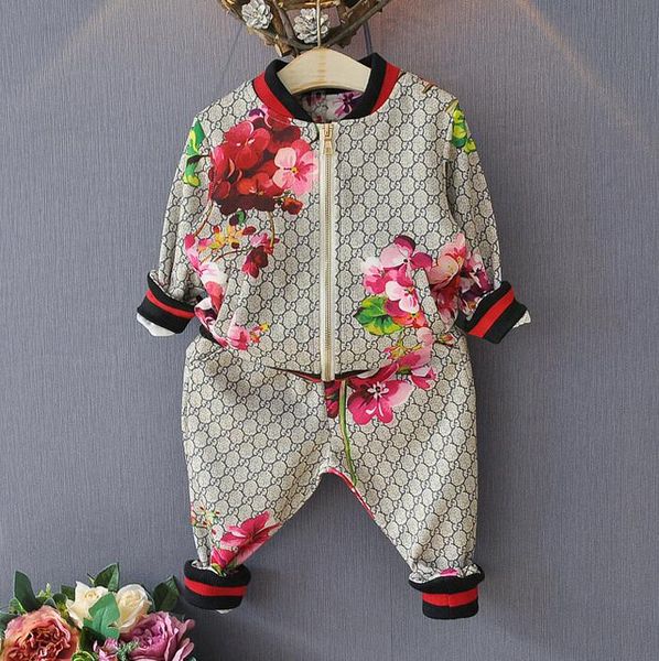 

новый бренд детский спортивный костюм девушки шею сплошной цвет куртка + брюки сп