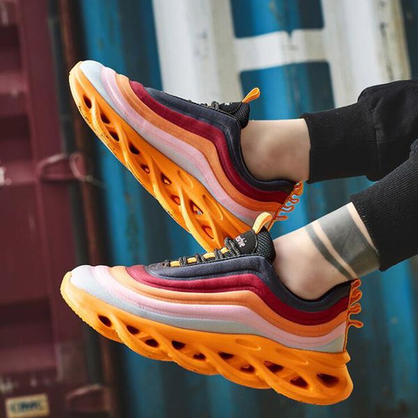 

new men running shoes black orange split fashion men trainer breathable multi outdoor sport sneaker size 40-44 -02