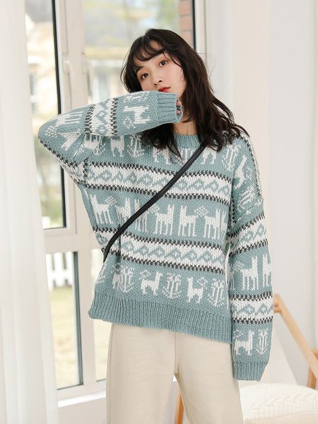 

new prssoducts minus 10] spring and autumn wild sweater retro lazy wind hooded thickening fun deer sweater womensss, Brown;gray