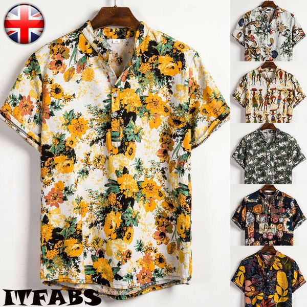 

men's linen short sleeve summer retro casual shirts 2019 casual loose soft summer holiday beachwear shirt -3xl, White;black