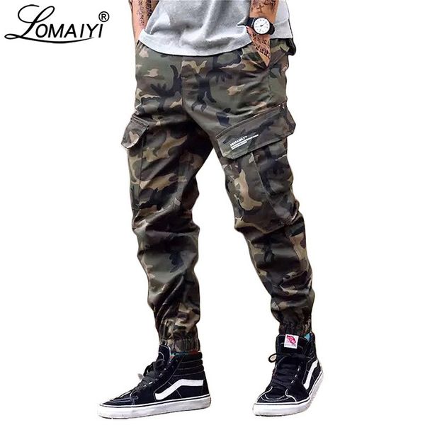 

lomaiyi 2019 camo joggers мужские мужские черные / камуфляжные гарем брюки мужские брюки карго с карманами хип-хоп bm305 c19041602, Black