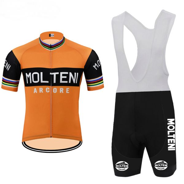 NEUE 2024 Männer MOLTENI Team Radfahren Jersey Set kurzarm Radfahren Kleidung MTB Rennrad Tragen 19D Gel Pad Ropa ciclismo Fahrrad Maillot