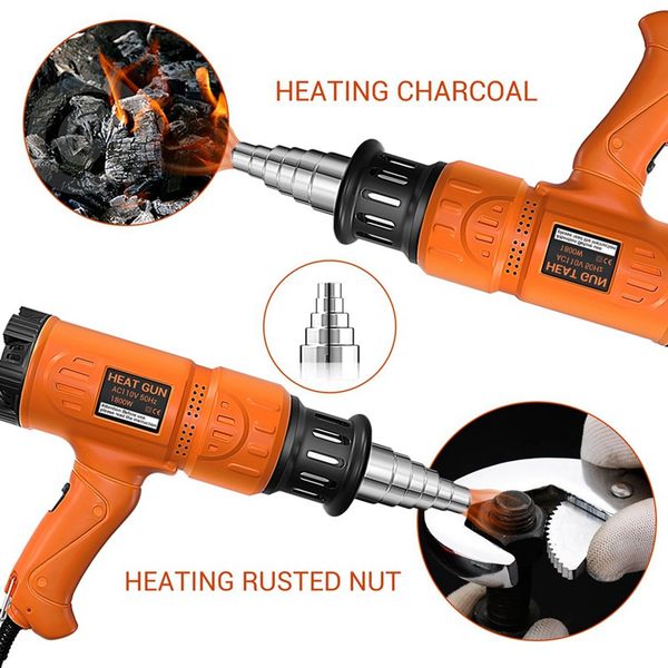 

1800w industrial electric air gun thermoregulator heat guns lcd display shrink wrapping thermal power tool