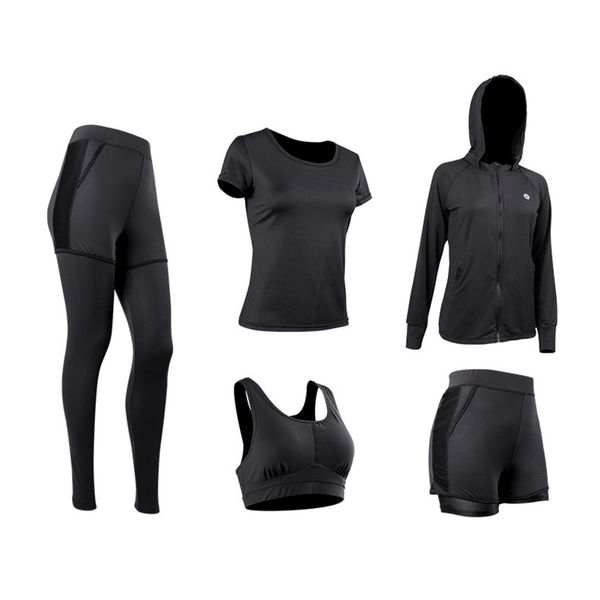 

jogging running sports suit autumn and winter women tracksuit long sleeves hooded fitness sportswear & pants suit yoga set, Black;blue