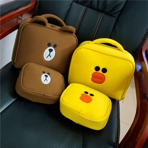 

korean-style cartoon bear storgage bag multi-functional large-volume washed women's bag portable travel cosmetic bag
