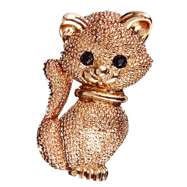 

women costume jewelry gold cat animal brooch pin suit hats clips corsages, Gray