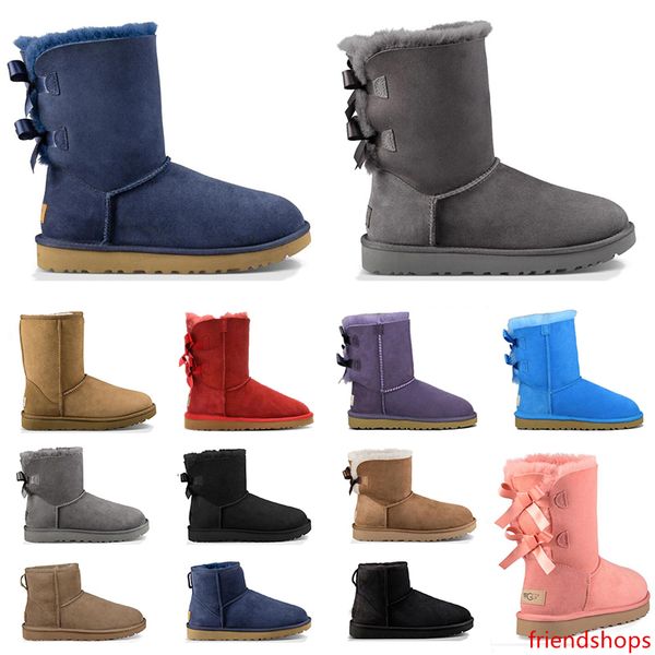 

classic australia designer women fur ankle boots triple black grey navy pink blue fashion luxury snow boot woman winter shoes size 36-41