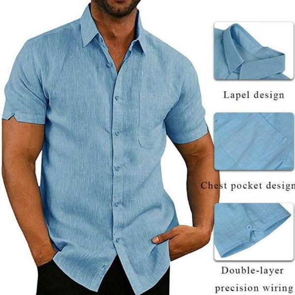 

mens designer shirts fashionable solid color short sleeve lapel neck shirts casual street style mens shirts summer, White;black