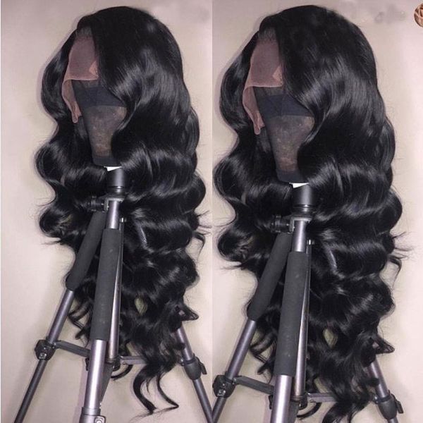 

180 плотность парик человеческих волос pre щипковых бразильский remy сыпучие волна закрытия парик с ребенком волос для чернокожих женщин ati, Black;brown
