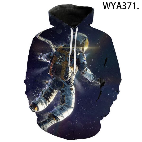 

men's hoodies & sweatshirts summer women man winter streetwear 3d astronaut space suit pullover sweatshirt terror pocket outwear warm, Black