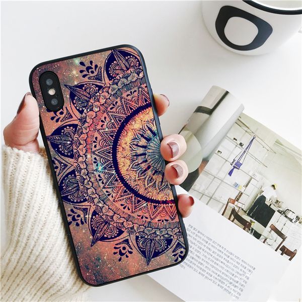 

coque luxury mandala cover for iphone 11 pro xs max xr case for iphone 8 7 6s plus 5s se 5 case soft silicone cover.