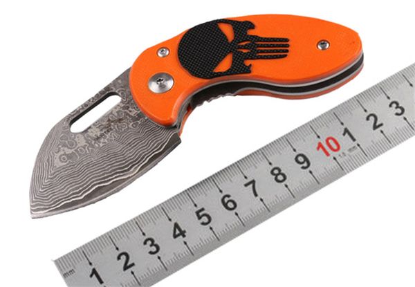 

Mini Size Skeleton Folding Knife G10 Handle Tactical knives VG10 Damascus Blade Outdoor Cmaping Gear Survival Pocket Knives P236F Q