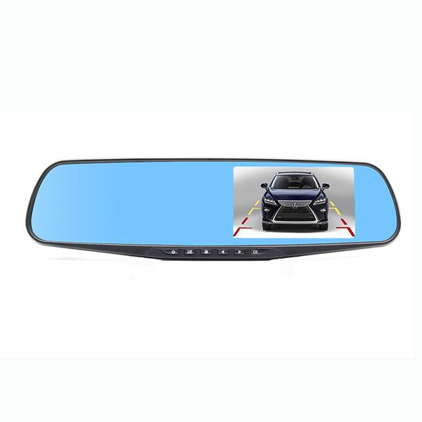 

4.3 inch full hd1080p video auto recorder night vision dash cam car dvr dual lens rear view mirror camera parking monitor