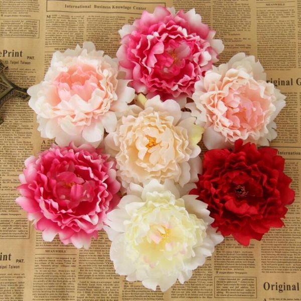 

5 color 12cm artificial flower ilk peony flower head imulation fake flower head party wedding decoration upplie cca11487 300pc