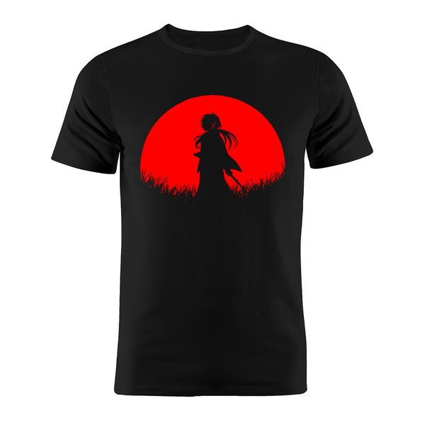 

100% cotton t shirt rurouni kenshin under the sun artwork gift tee, White;black