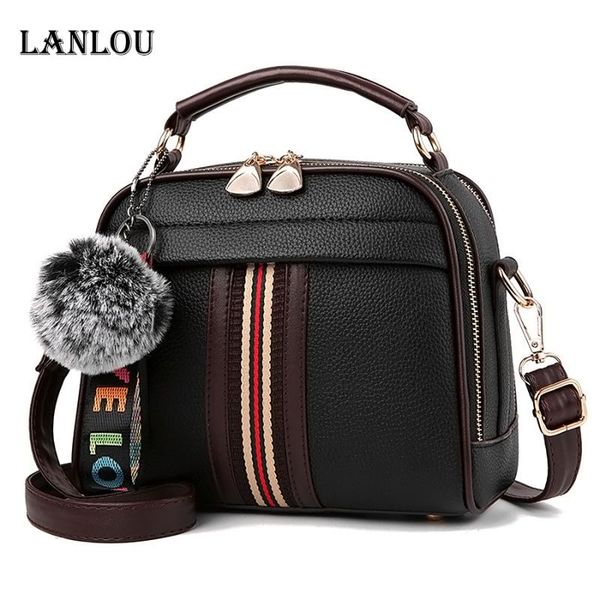 

lanlou women bags shoulder bag bags for women 2019 fashion hairball luxury handbags designercasual crossbody bag for