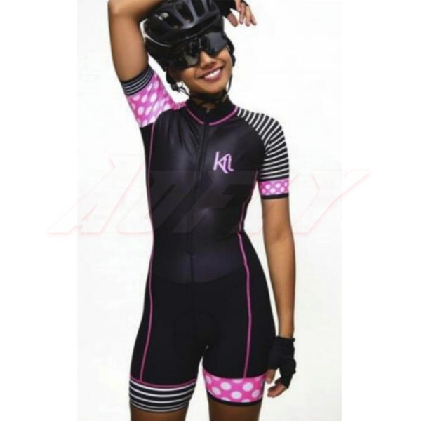 

pro team triathlon suit women's long sleeve cycling jersey skinsuit jumpsuit maillot cycling ropa ciclismo set swimming exercise, Black;blue