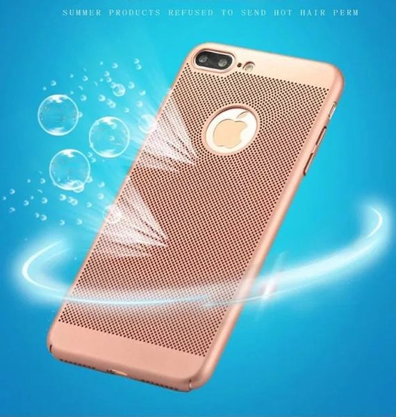 

300pcs iphone case with mesh hole hard pc back case for iphone x s 8 plus 7 6 6s se 5 5s heat mesh hole coverage apple mobile phone case dhl