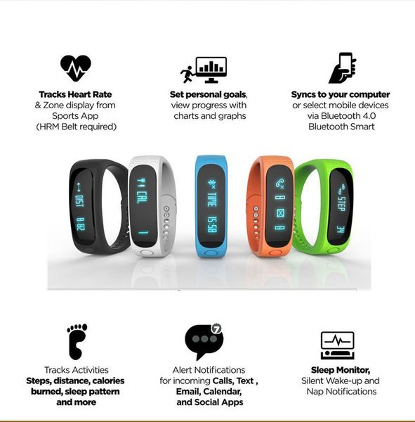 E02 inteligente Pulseira Relógios Waterproof Atividade Bluetooth Rastreador da banda pulseira de chamadas SMS Lembre Sport Watch connecté Para Iphone Assista Android