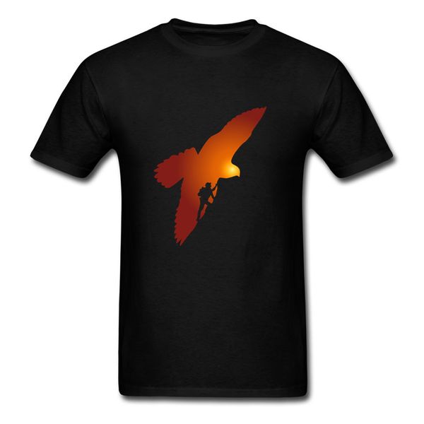 

funny challenge falcon peak mountain climbing t shirts man quality cotton short sleeve t-shirt round neck luxury great discount tshirt men, White;black