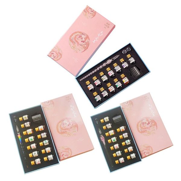 

crystal phoenix glass ink pen glass dip pen for writing fountain set gift