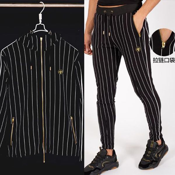 

2019 spring and autumn sports suit long sleeve zipper jacket for men outdoor running training fitness fashion jacket sports suit, Black;brown