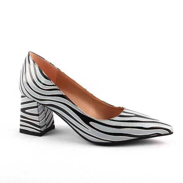 

2020 woman shoes plus size 22-26.5cm pointed toe ladies party pumps zebra shallow colorful shoes fashion high heels 6.5cm, Black
