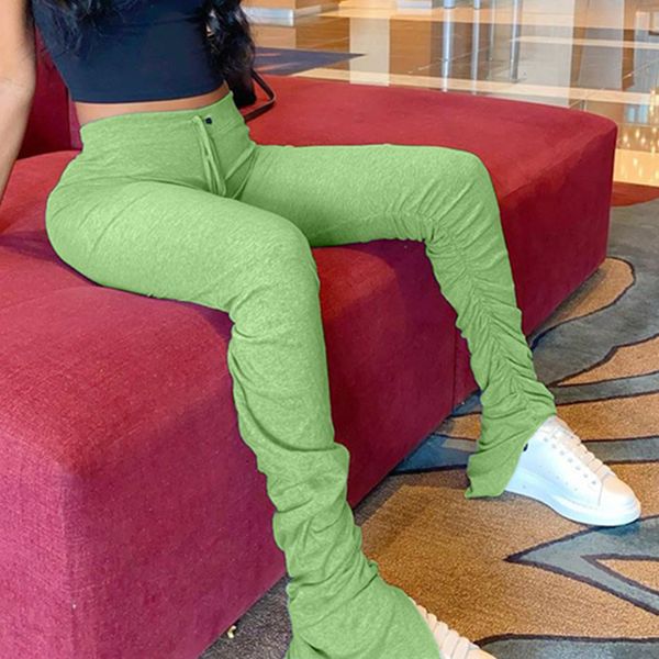 

sweatpants женщины плиссе flare pant высокой талией байкер брюки sportwear штабелях joggers клеш брюки женские карандаш гетры, Black;blue