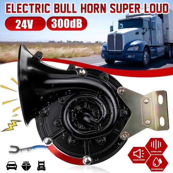 

car styling loud 300db 12v 24v black electric snail horn air horn raging sound for car motorcycle truck boat waterproof universa