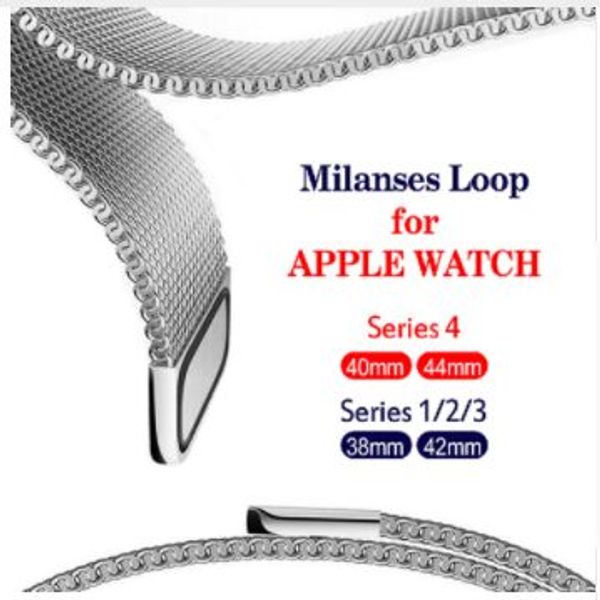 

Milane e loop trap tainle teel bracelet for apple watch erie 40mm 44mm band wri t link belt for iwatch 1 2 3 42mm 38mm