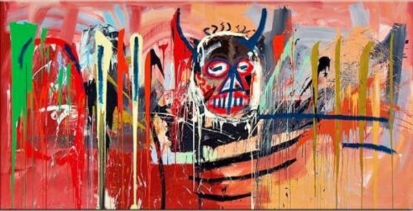 

jean michel basquiat home wall art decor handpainted &hd print oil painting on canvas "satan" wall art canvas large picture 190921