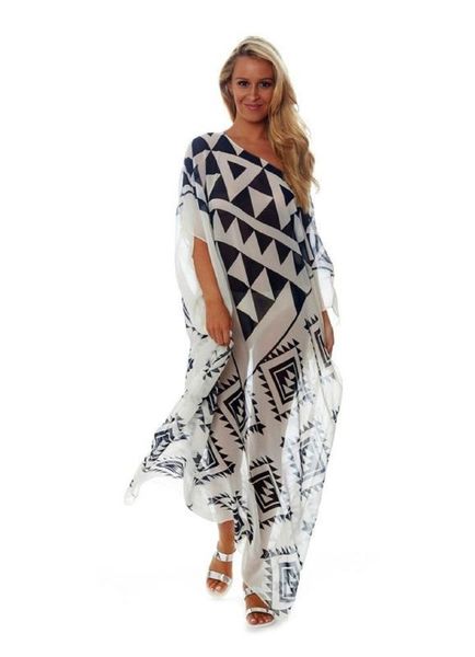 

kaftan pareo sarongs cover-up chiffon beach dress, Blue;gray