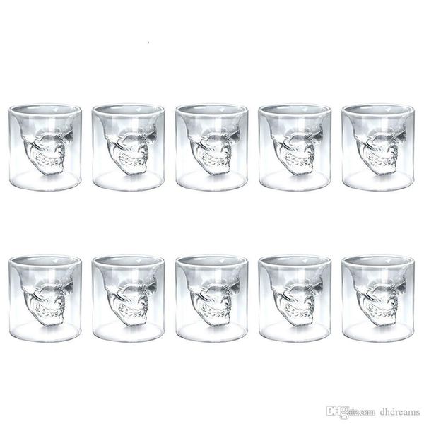 

4 things 8 pieces 12 pcs skull head sglass beer mug wine glass mug whiskey crystal vodka coffee cup 25 ml ~ 150 ml gift bottle