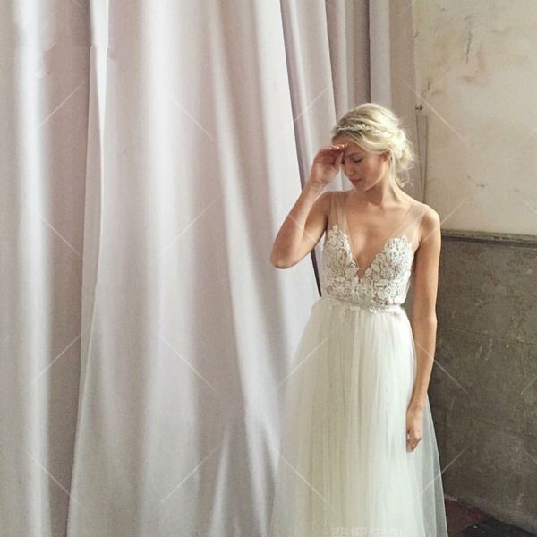 Acheter Chic Ivoire Appliques A Ligne Robe De Mariee Empire Pour