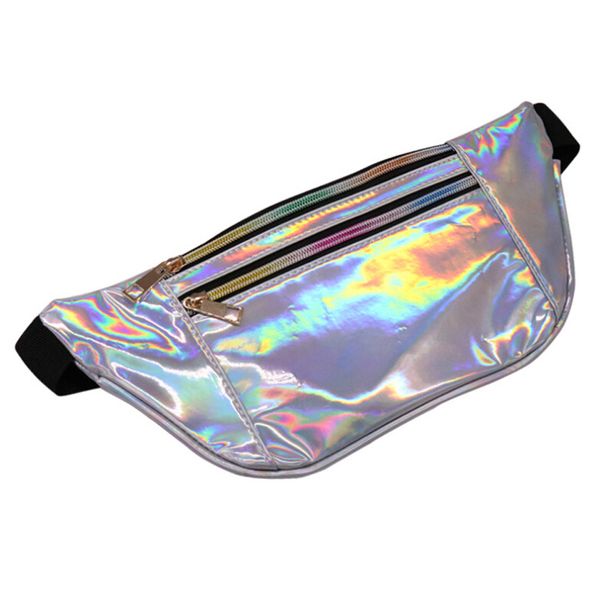 

талия сумка fanny pack женщины многоэтажной молния красочного спорт на открытом воздухе бумажник спорт талия сумка лазерной chest голографич