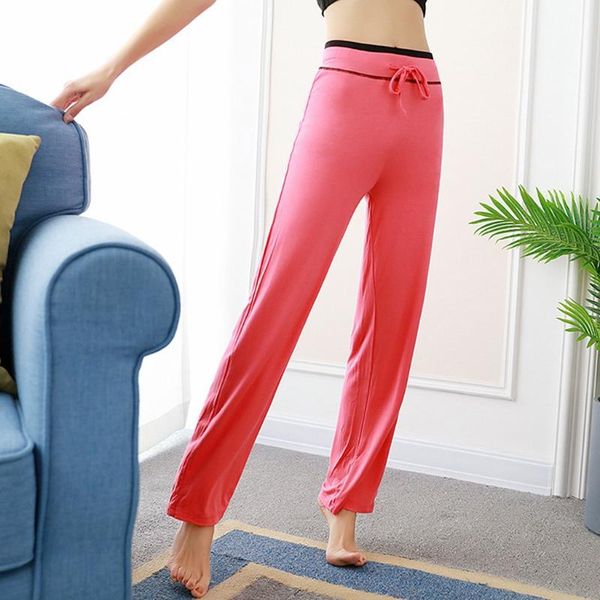 

sports home yoga pants women soft modal elastic sportspants lady wet high waist trouser sports pants 2020 new arrival, White;red