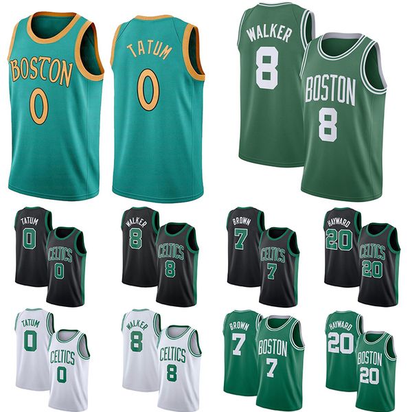 

men's kemba 8 walker jayson 0 tatum larry 33 bird classics jaylen 7 brown gordon 20 hayward basketball jerseys, Black;red