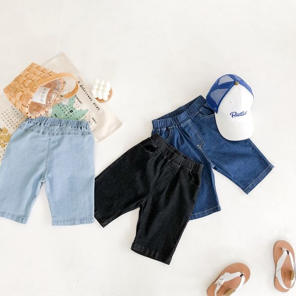 

boys' baby shorts summer jeans children's shorts panty children's denim pants thin five-point pants for children 2020, Blue