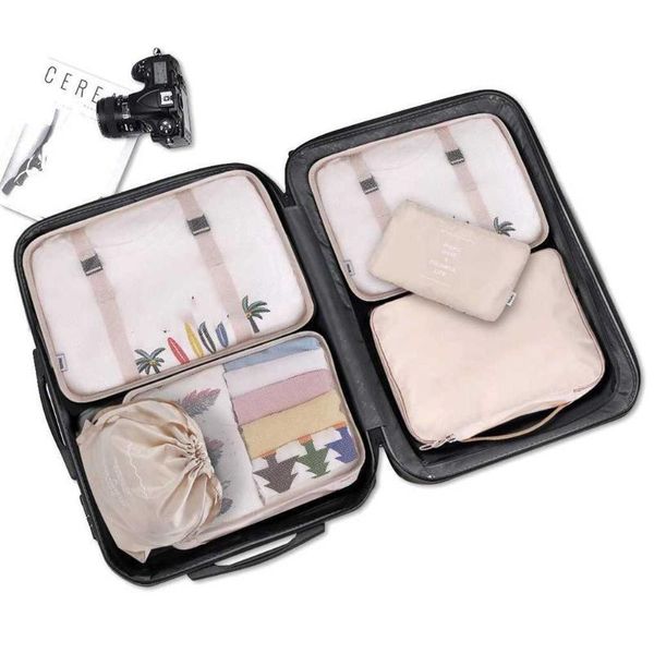 

2020 selling 8pcs travel clothes storage waterproof bags portable luggage organizer pouch packing cube 4 colors local stock