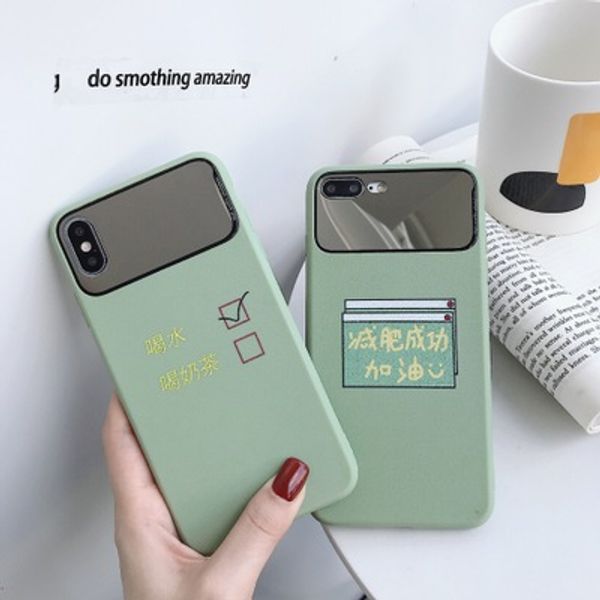 

creative text mirror for 8plus iphone x mobile phone shell xs max / xr / 7p / 6s soft shell