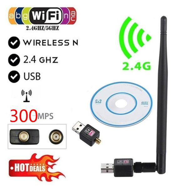 

mini 300mbps usb wifi wireless adapters network networking card lan adapter with 2dbi antenna for computer accessories