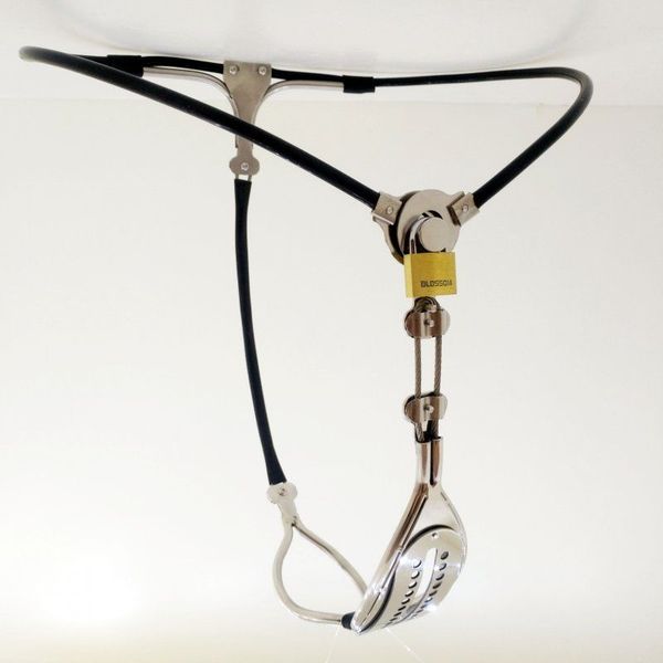 

stainless steel female chastity belt device underwear invisible thong pants #r45
