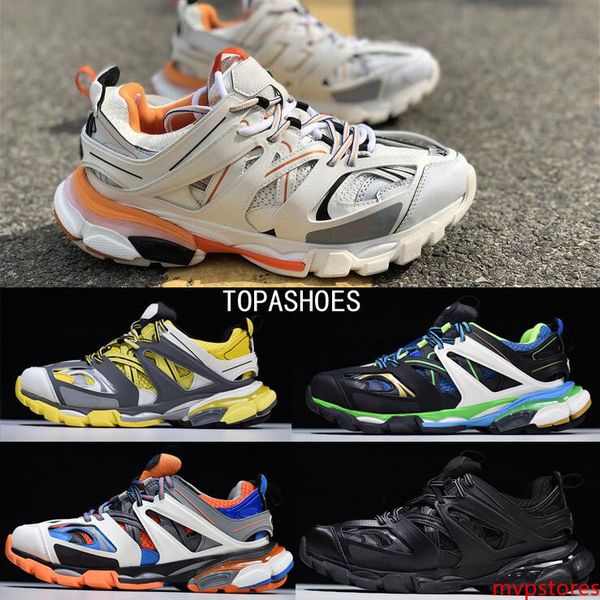 

новая мода triple s track 3.0 тренеры мужские спортивные кроссовки дизайнер неуклюжие кроссовки черный оранжевый женщины ходьба роскошный па