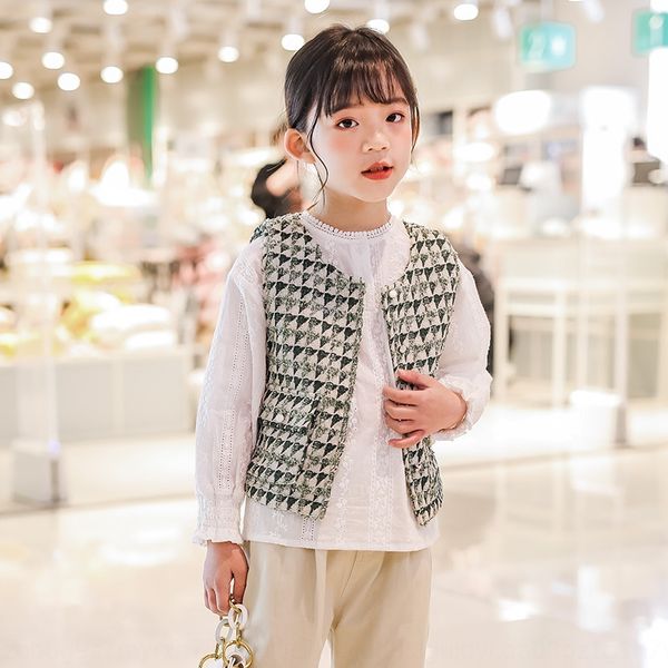 

girls' season 2020 children's foreign style round collar shirt little girl's casual shirt autumn style, White;black