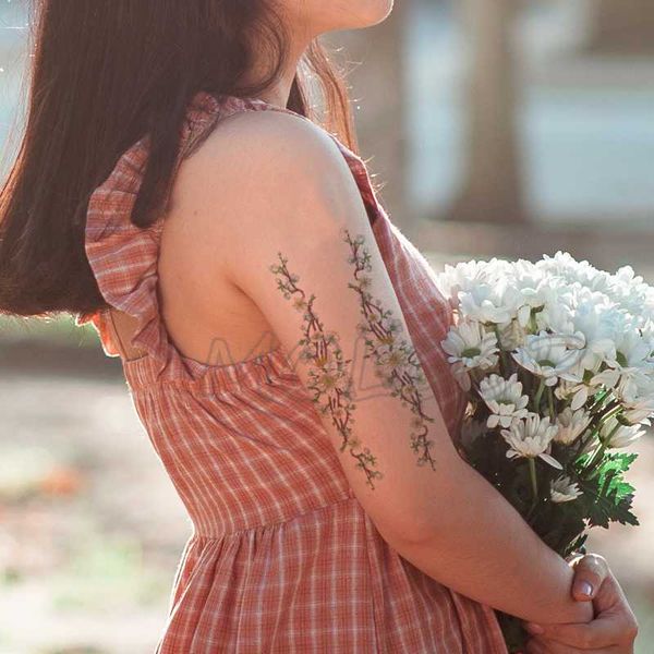 

tattoo sticker cute flower band new waterproof temporary lovely plant body art hand foot for girl women men kid