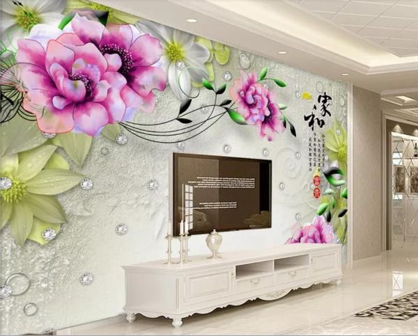

3d wallpaper custom mural silk wall sticker 3d tv setting fashion home and rich 3d trend flowers dreamy p murals wallpaper