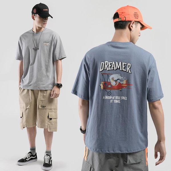 

f238 mens tshirts summer new shortsleeved tshirt tide brand mens cotton street fashion halfsleeved printed tshirt free, White;black