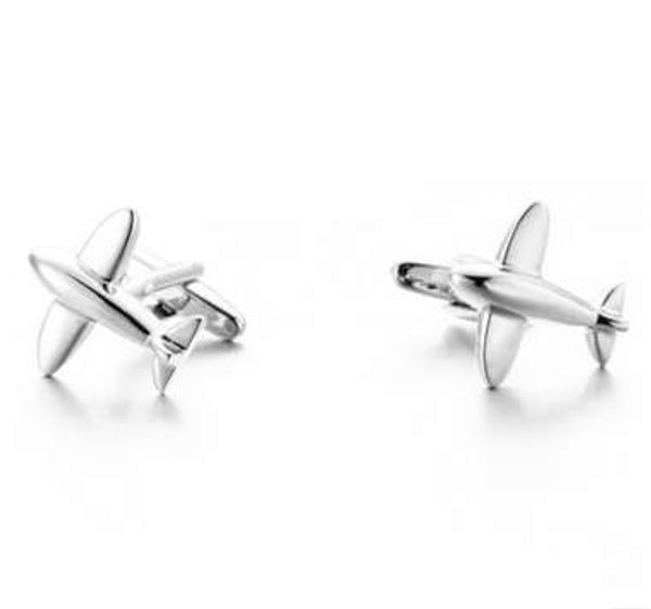 

смешные запонки самолета ювелирных изделий высокого качества мычка цвет запонки новизны для мужская рубашка, Silver