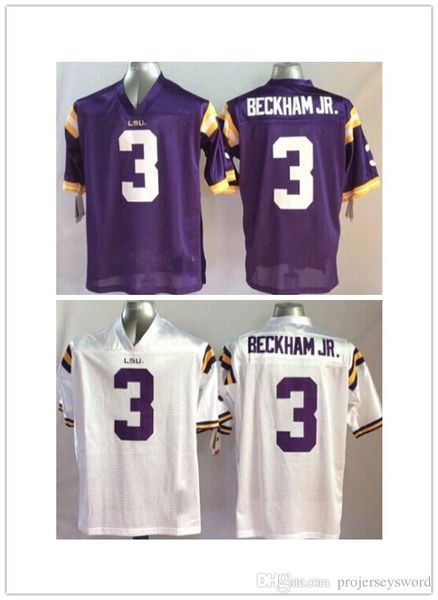 

Youth 3 Odell Beckham Jr. Jersey 2018 LSU Tigers Odell Beckham Jr. Kids Boys College Football Jerseys White Purple Fast Shipping
