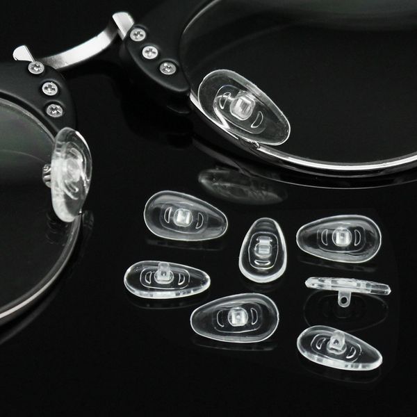 

8ivku glasses accessories silicone nose pad soft rubber hard core anti-skid nose pad sun glasses lock type silicone screw accessory screw su, Silver